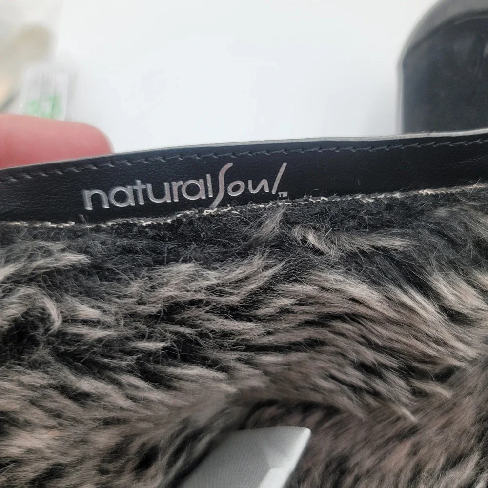 Natural Soul Naturalizer Fasano Black Faux Fur Trim Mid Calf Boots Womens 10 M